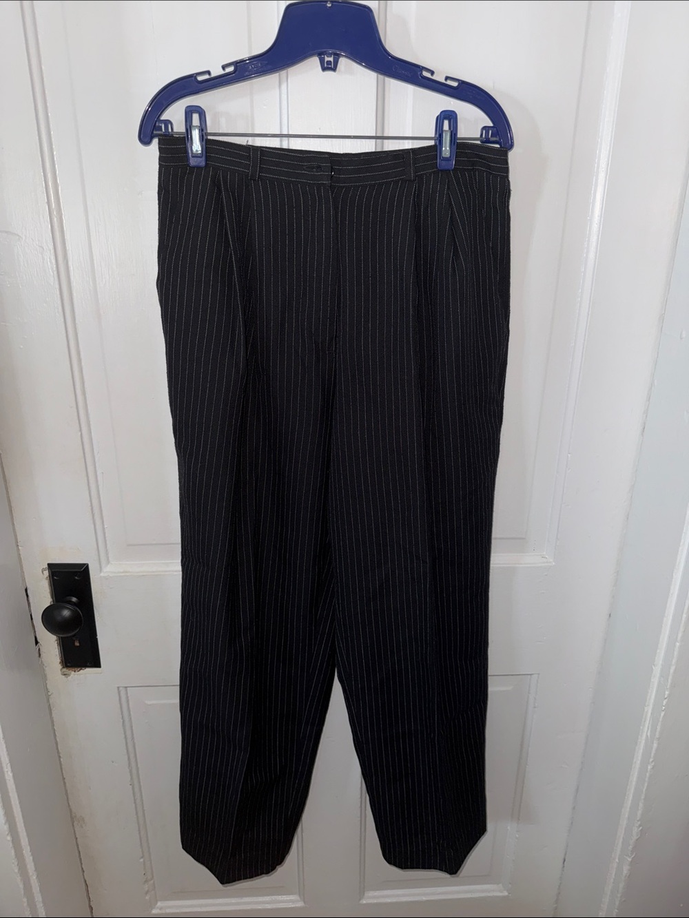 Liz Baker Black Pinstripe Dress Pants